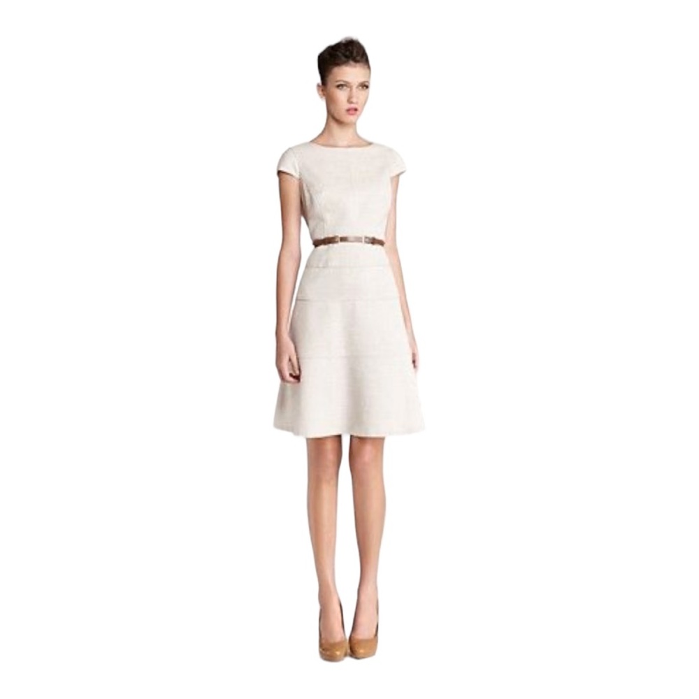 🤎Anne Klein Belted Fitted Swing Flare Dress Size 6